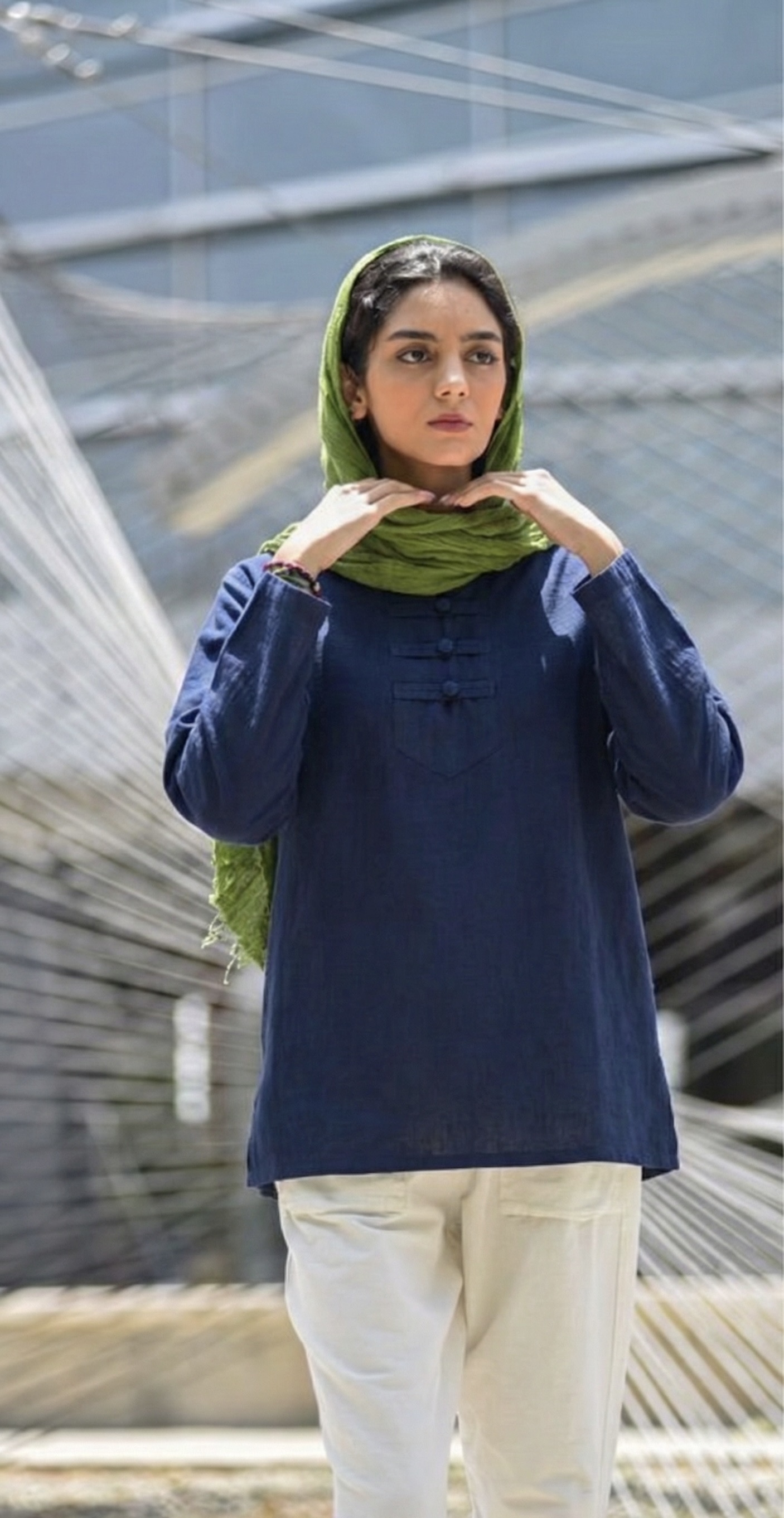 پیراهن چهار گره سرمه ای سایز 2